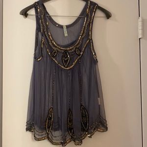 Sheer Free People Sequin Top